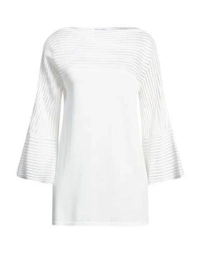 Alberta Ferretti Woman Sweater White Size 10 Viscose, Polyamide In White
