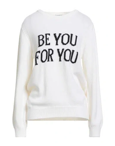Alberta Ferretti Woman Sweater White Size L Virgin Wool, Cashmere