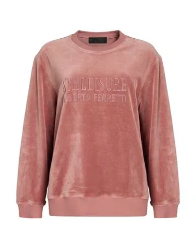 Alberta Ferretti Woman Sweatshirt Antique Rose Size 8 Cotton, Polyester, Elastane In Pink