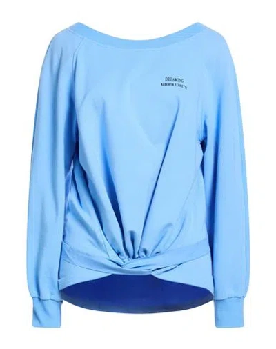 Alberta Ferretti Woman Sweatshirt Azure Size 2 Cotton, Elastane In Blue