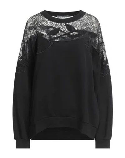 Alberta Ferretti Woman Sweatshirt Black Size 12 Cotton, Elastane, Polyamide, Modal
