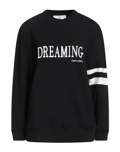 Alberta Ferretti Woman Sweatshirt Black Size 4 Cotton, Elastane