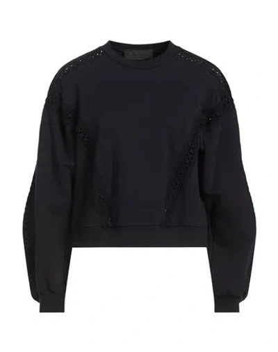 Alberta Ferretti Woman Sweatshirt Midnight Blue Size 2 Cotton, Elastane In Black
