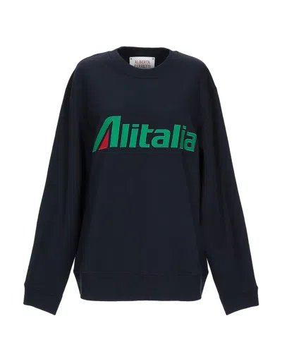 Alberta Ferretti Woman Sweatshirt Midnight Blue Size M Cotton