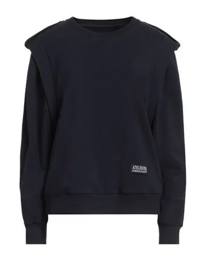 Alberta Ferretti Woman Sweatshirt Navy Size 6 Cotton, Elastane In Navy Blue