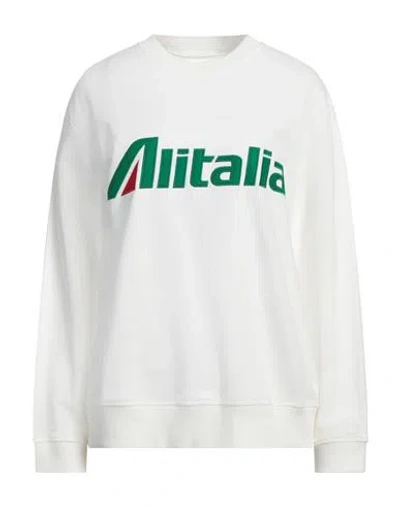 Alberta Ferretti Woman Sweatshirt White Size L Cotton, Elastane