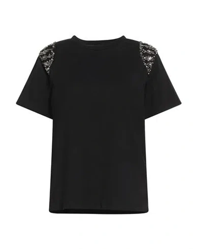 Alberta Ferretti Woman T-shirt Black Size L Cotton
