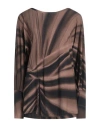 Alberta Ferretti Woman T-shirt Brown Size 10 Viscose, Elastane