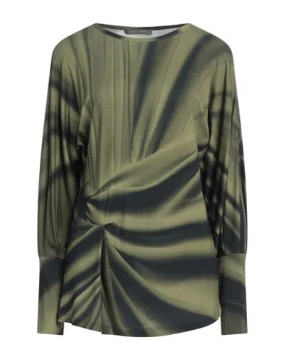 Alberta Ferretti Woman T-shirt Green Size 8 Viscose, Elastane
