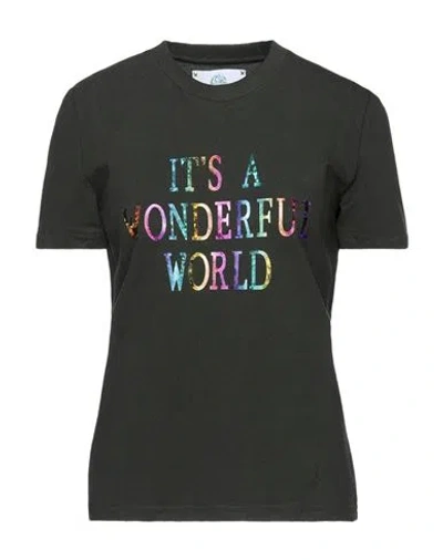 Alberta Ferretti Woman T-shirt Military Green Size L Cotton