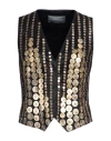 Alberta Ferretti Woman Tailored Vest Black Size 8 Polyester, Silk In Multi