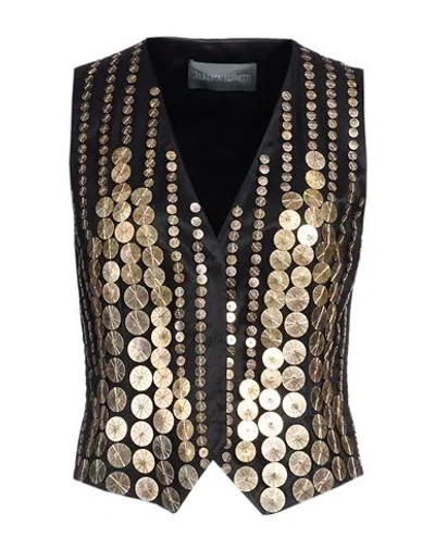 Alberta Ferretti Woman Tailored Vest Black Size 8 Polyester, Silk