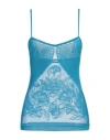 Alberta Ferretti Woman Top Azure Size 6 Viscose, Polyester In Blue