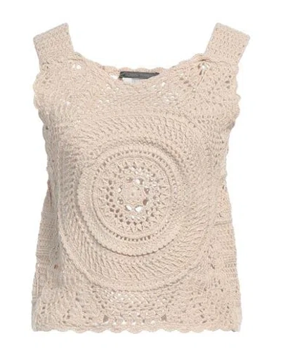 Alberta Ferretti Woman Top Beige Size 8 Cotton