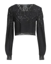 Alberta Ferretti Woman Top Black Size 10 Cotton, Polyester In Black