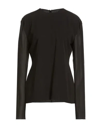 Alberta Ferretti Woman Top Black Size 10 Silk, Elastane