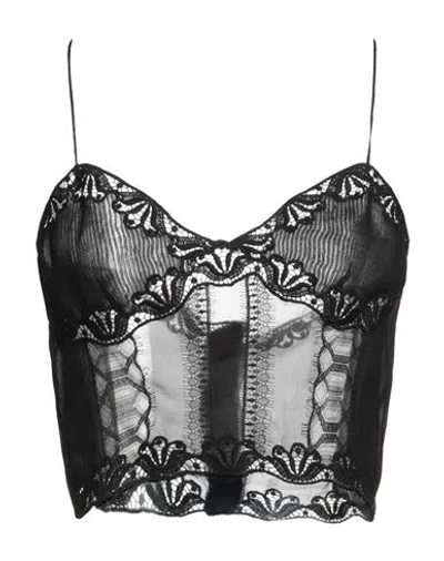 Alberta Ferretti Woman Top Black Size 4 Silk