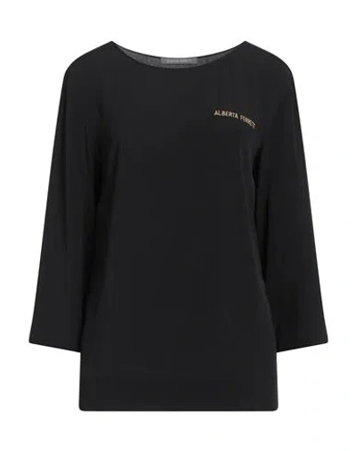 Alberta Ferretti Woman Top Black Size 6 Viscose, Silk