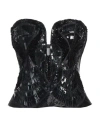 Alberta Ferretti Woman Top Black Size 8 Polyester, Silk, Pvc - Polyvinyl Chloride, Glass, Metal