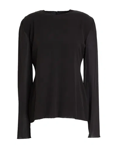 Alberta Ferretti Woman Top Black Size 8 Silk, Elastane