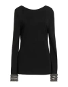 Alberta Ferretti Woman Top Black Size 8 Viscose, Silk, Acetate, Glass, Brass In Black
