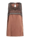 Alberta Ferretti Woman Top Brown Size 10 Acetate, Silk