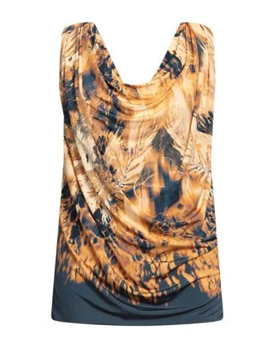 Alberta Ferretti Woman Top Camel Size 4 Viscose, Elastane, Polyamide In Beige