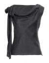 Alberta Ferretti Woman Top Charcoal Size 4 Silk In Blue