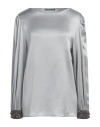 Alberta Ferretti Woman Blouse Grey Size 10 Silk In Grey