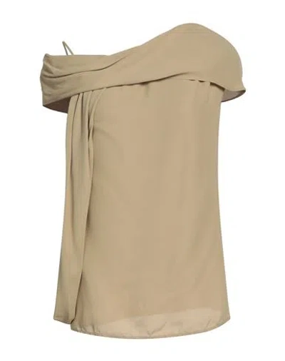 Alberta Ferretti Woman Top Khaki Size 2 Viscose In Beige