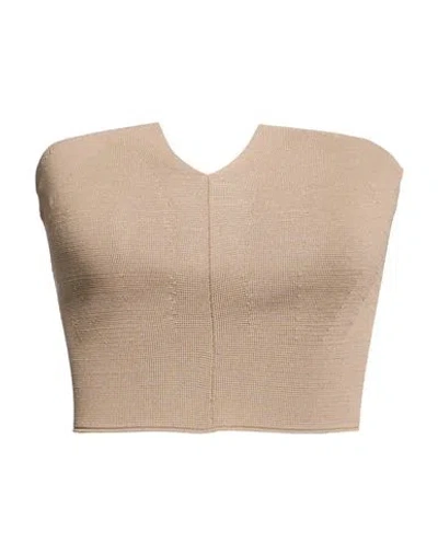 Alberta Ferretti Woman Top Khaki Size 6 Viscose, Polyamide In Brown