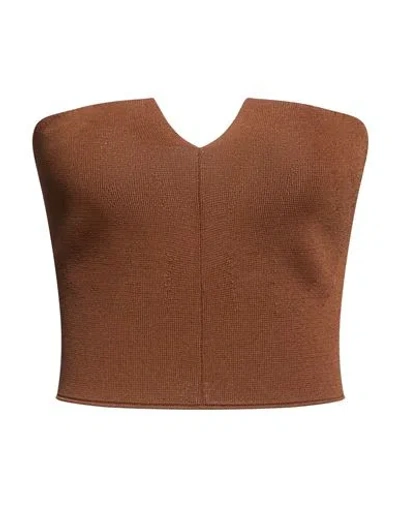 Alberta Ferretti Woman Top Light Brown Size 6 Viscose, Polyamide