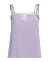 Alberta Ferretti Woman Top Lilac Size 4 Acetate, Silk In Purple
