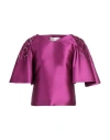 Alberta Ferretti Woman Top Mauve Size 4 Polyester, Silk In Purple