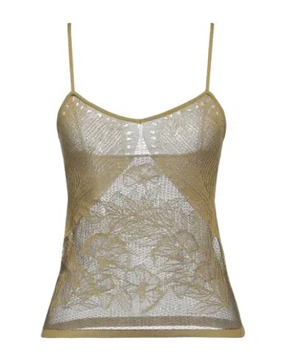 Alberta Ferretti Woman Top Military Green Size 4 Viscose, Polyester