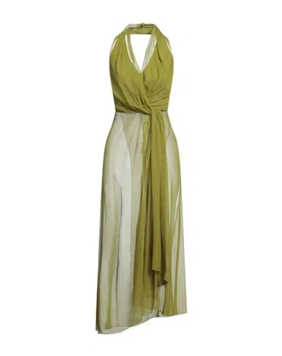 Alberta Ferretti Woman Top Military Green Size 8 Silk
