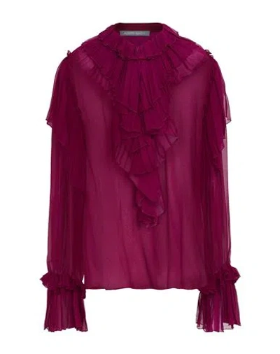 Alberta Ferretti Woman Top Plum Size 6 Silk In Purple