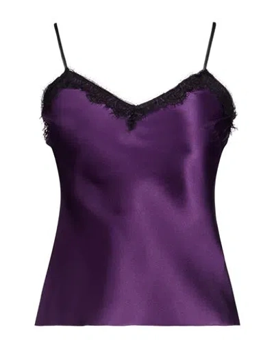 Alberta Ferretti Woman Top Purple Size 4 Acetate, Silk