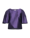 Alberta Ferretti Woman Top Purple Size 8 Polyester, Silk In Purple