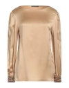 Alberta Ferretti Woman Top Sand Size 4 Silk In Beige