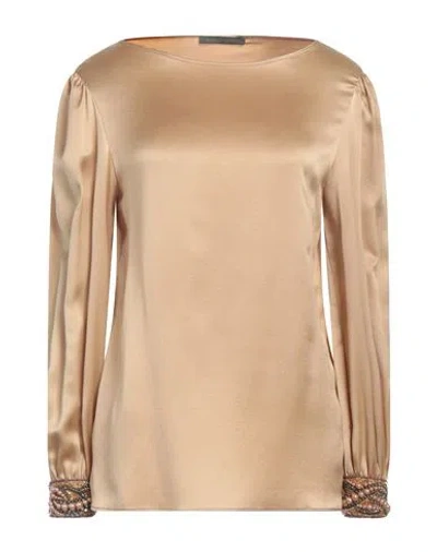 Alberta Ferretti Woman Top Sand Size 4 Silk In Brown