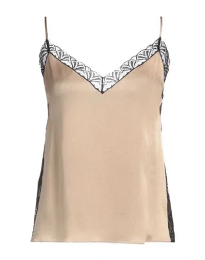 Alberta Ferretti Woman Top Sand Size 8 Acetate, Silk