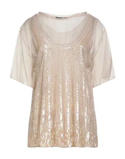 Alberta Ferretti Woman Top Sand Size 8 Silk In Neutral