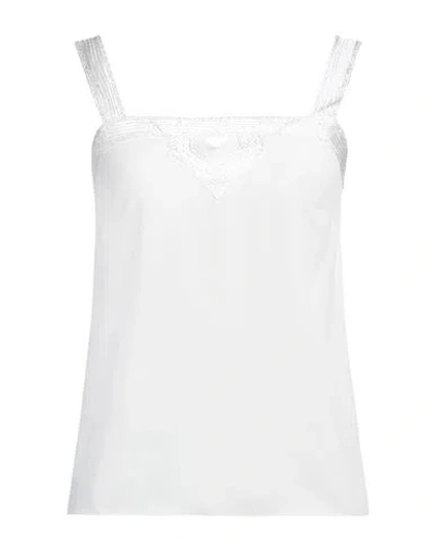 Alberta Ferretti Woman Top White Size 10 Acetate, Silk In White