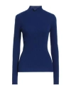 Alberta Ferretti Woman Turtleneck Blue Size 6 Virgin Wool, Cashmere