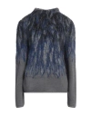 Alberta Ferretti Woman Turtleneck Blue Size 6 Virgin Wool, Mohair Wool, Polyamide
