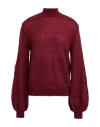 Alberta Ferretti Woman Turtleneck Burgundy Size 6 Mohair Wool, Nylon, Virgin Wool