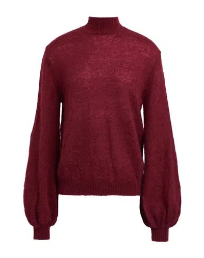 Alberta Ferretti Woman Turtleneck Burgundy Size 6 Mohair Wool, Nylon, Virgin Wool