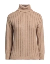 Alberta Ferretti Woman Turtleneck Camel Size 8 Wool In Beige