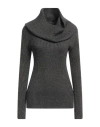 Alberta Ferretti Woman Turtleneck Charcoal Size 8 Viscose, Polyamide, Polyester, Virgin Wool